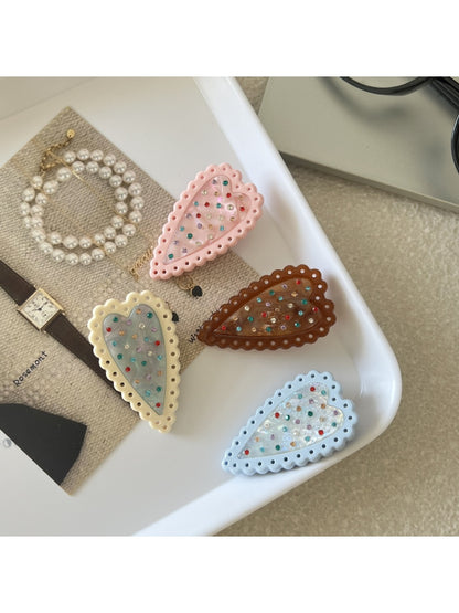 Beau - Heart Polka Dot Pattern Hair Clip