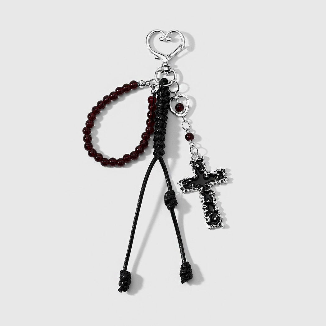 Keypus - Halloween Thorn Rose Skull Cross Keychain