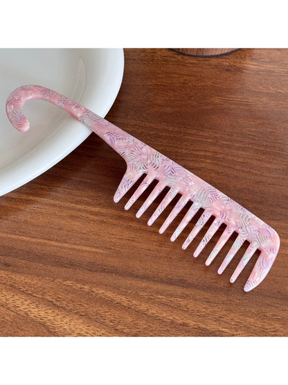 Minimalist Acetate Hair Comb with Hook Portable Long Comb for Travel
