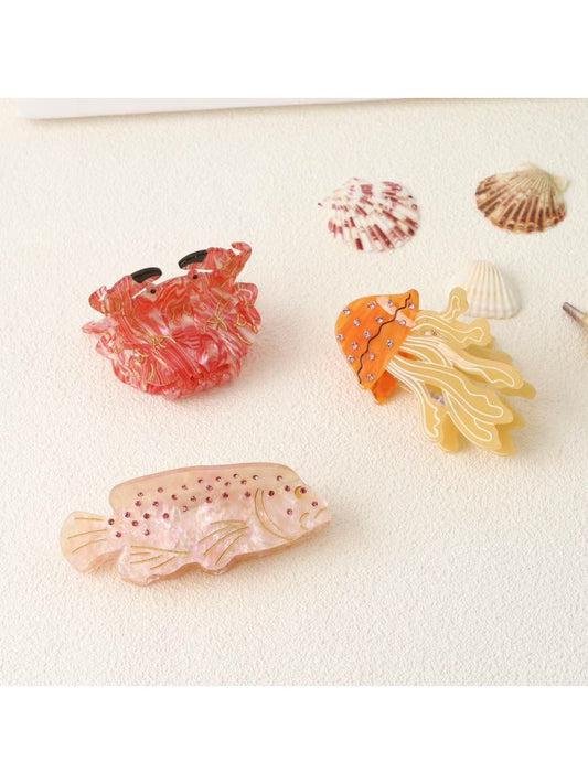 Beau - Marine Animal Shaped Acetate Hair Clip