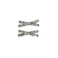 Side view of Beau sparkly crisscross bar hair clip displaying metal clasp