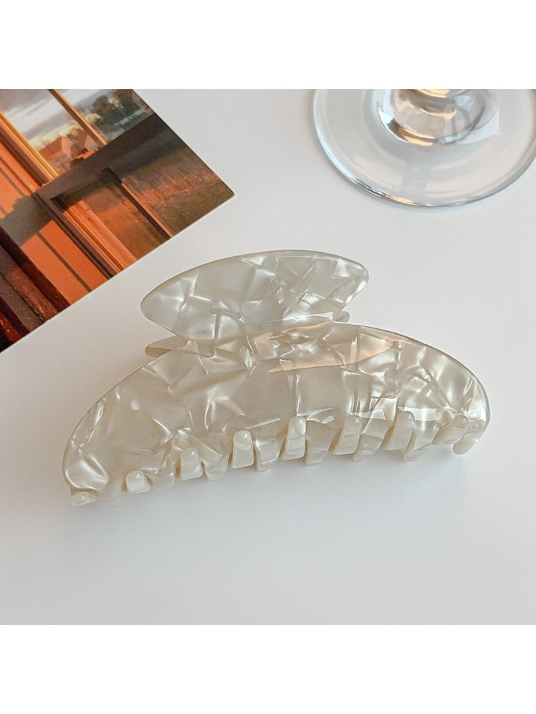 Beau - Elegant Textured Half Moon Claw Clip