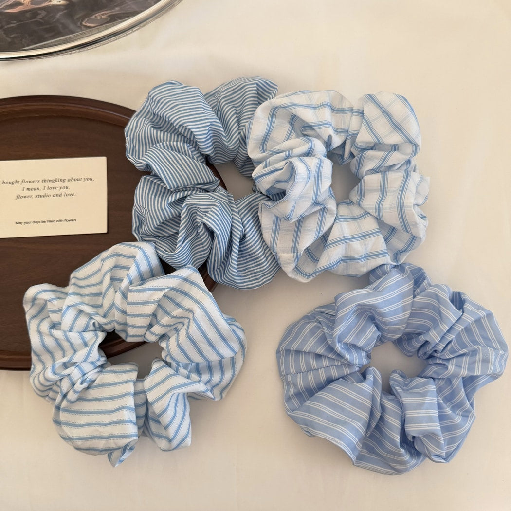Gifty - Simple Striped Polyester Hair Accessory Scrunchie