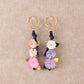 Keypus - Sweet Floral PU Bag Charm Keychain