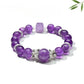 Close-up of Lovra elegant crystal beaded bracelet with silver and clear beads