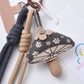 Keypus - Gray Floral Pattern Mushroom Keychain