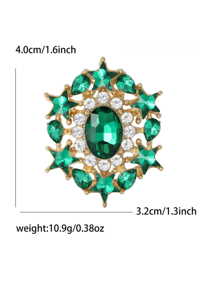 Brovia - Creative Alloy Glass Inlay Pin Brooch