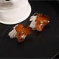 Earedge - Coffee-Colored Floral Premium Earrings