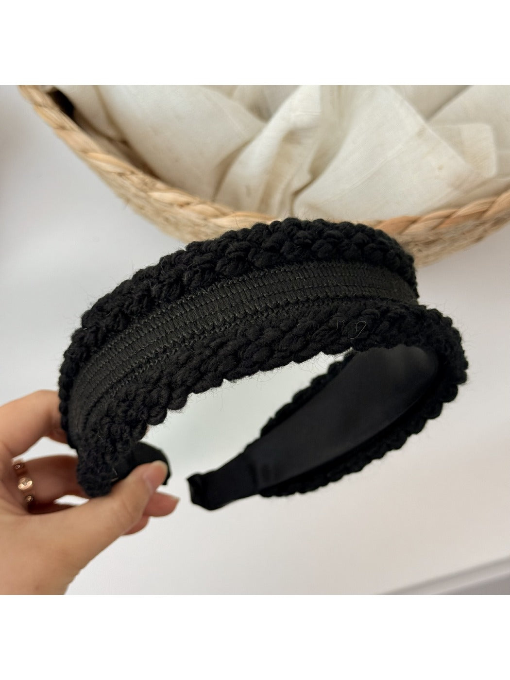 Gifty headband styled with casual outfit, illustrating its versatile gentle look