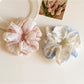 Gifty - Floral Embroidered Lace Detail Fabric Scrunchie
