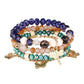 Lovra vintage layered beaded bracelet coiled on a white background