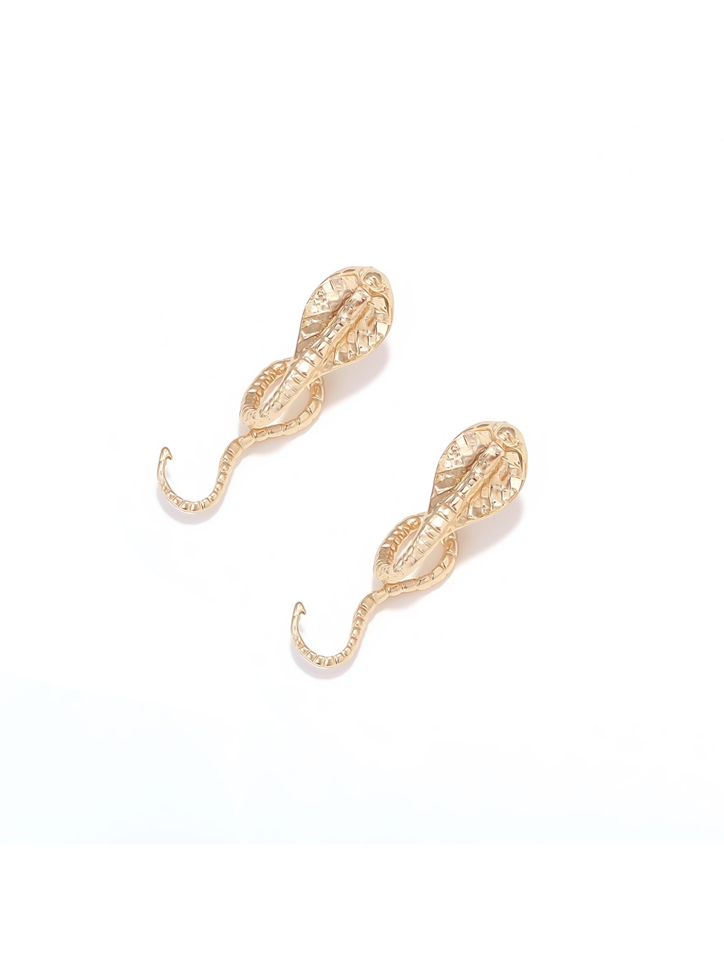 Earedge - Plated Alloy Cobra Shape Dangle Earrings