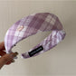 Gifty college style patterned headband packaged in branded box with logo