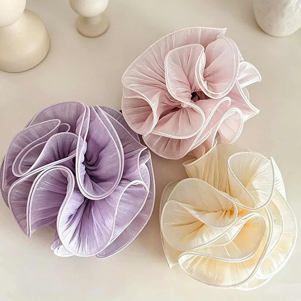 Gifty - Layered Ruffle Satin Look Scrunchie