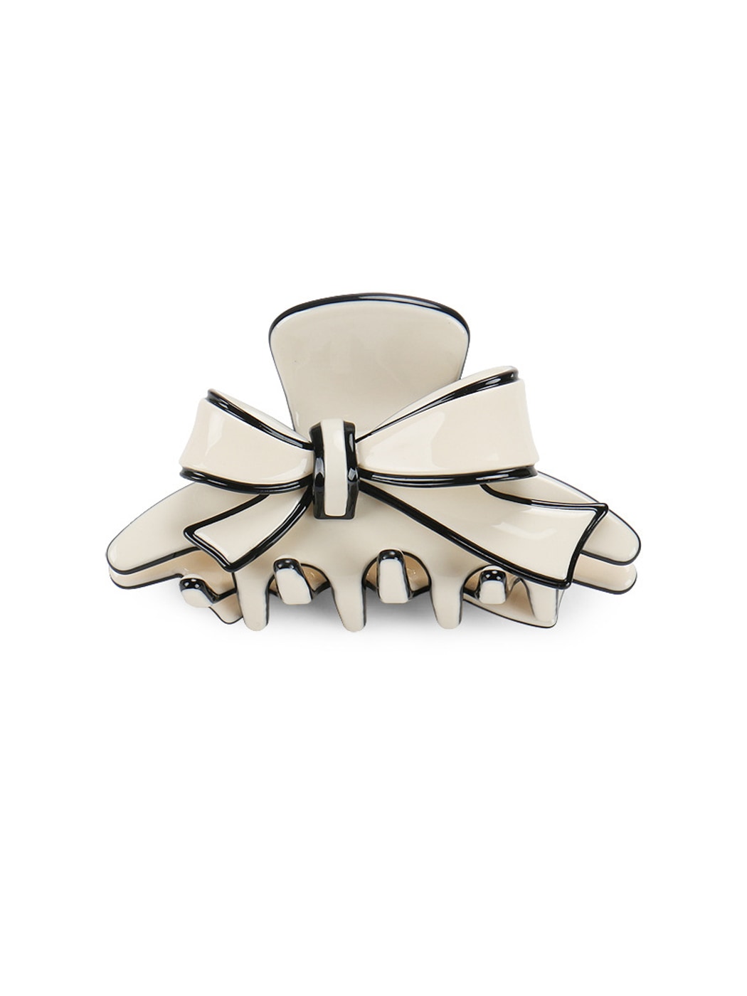 Beau - Acetate Fiber Bow Edge Trim Claw Clip