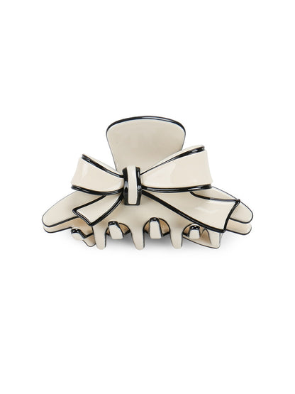 Beau - Acetate Fiber Bow Edge Trim Claw Clip