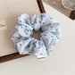 Gifty - Pleated Mesh Polka Dot Horse Print Scrunchie