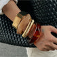 Close-up of Lovra Chic Irregular Bangle Bracelet highlighting textured surface