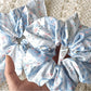 Gifty - Rabbit Print Lace Trim Square Scarf Scrunchie