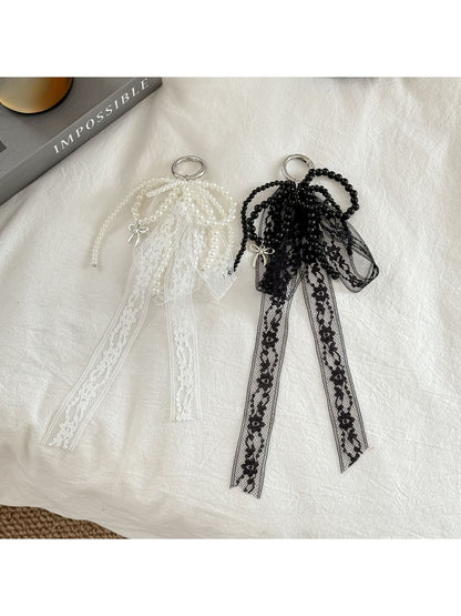 Keypus - Decorative Bow Lace Key Ring Bag Charm Keychain