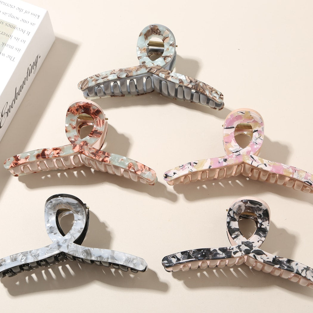 Beau - Geometric Line Acetate Fiber Hair Claw Clip