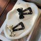 Beau - Faux Leather Bow Triangle Snap Hair Clip