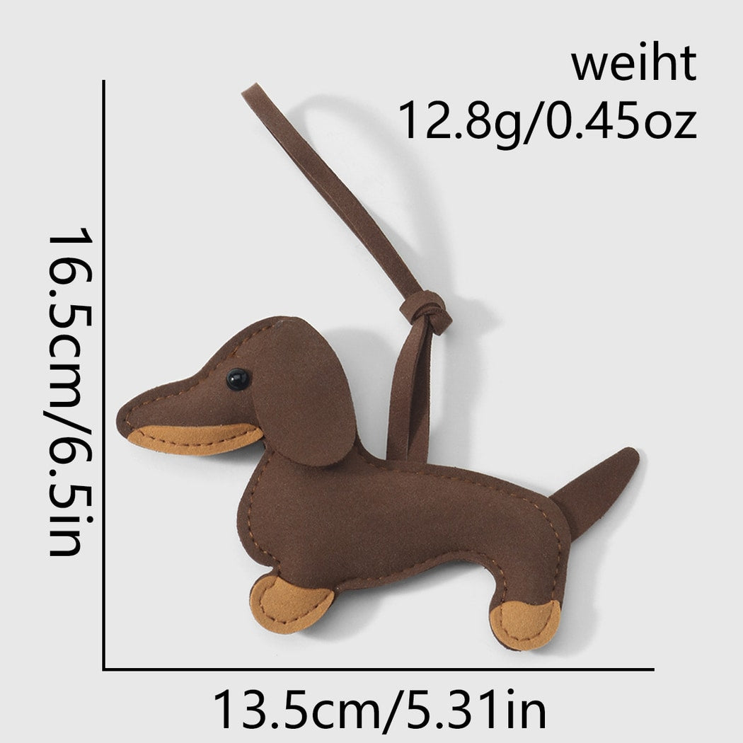 Keypus - Color Block Cute Dachshund Shape Keychain