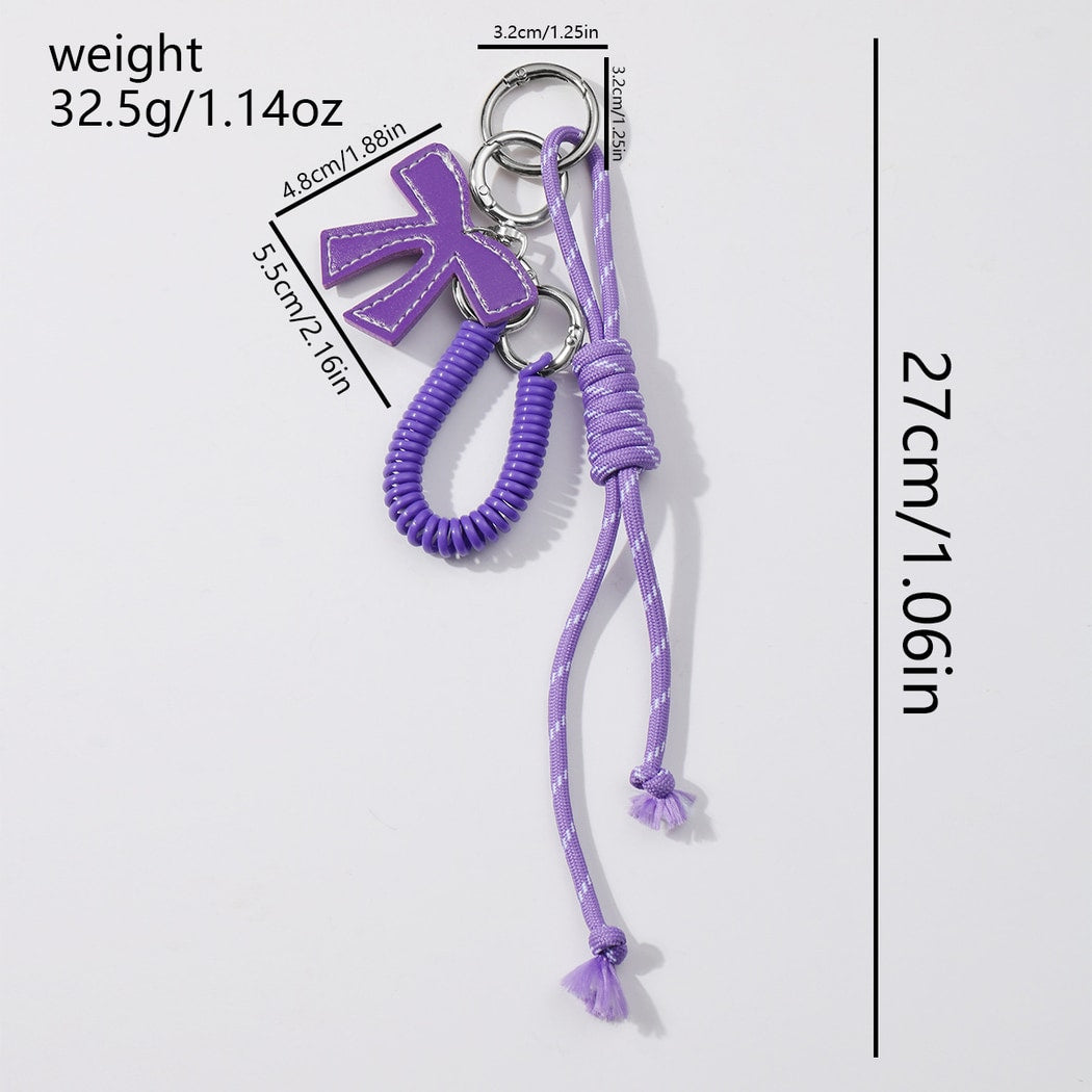 Keypus - Y2K Style Solid Bow Cord Keychain