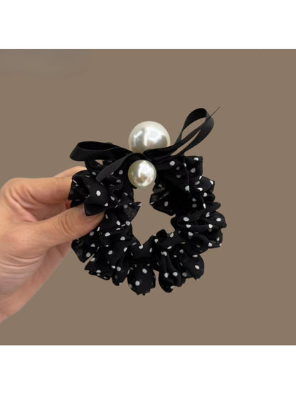Gifty - Polka Dot Ribbon Bow Scrunchie