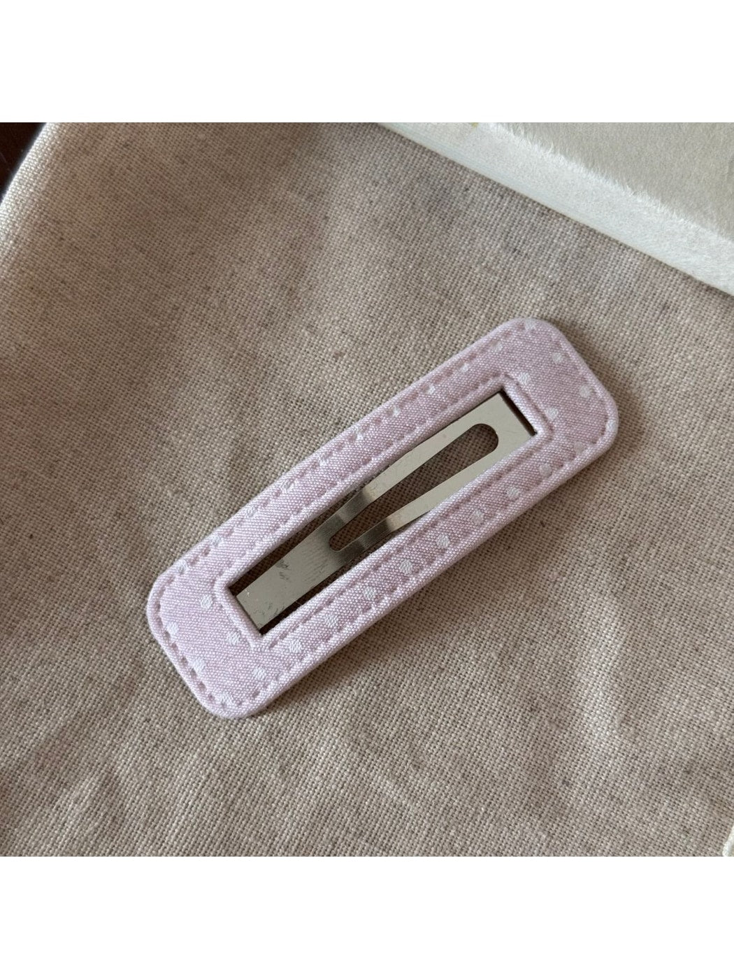 Beau - Plaid Fabric Covered Water Drop Hair Clip