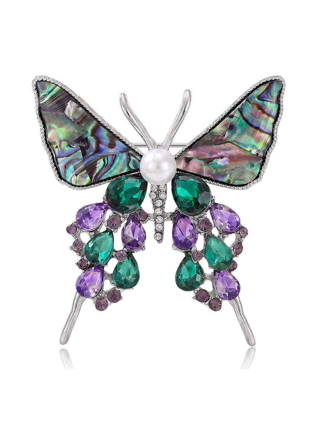 Brovia - Butterfly Inlay Alloy Fashion Brooch