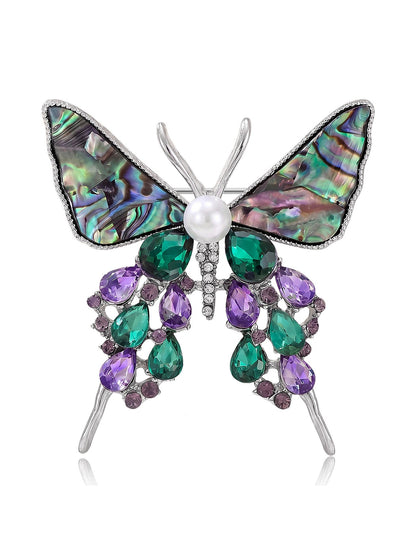 Brovia - Butterfly Inlay Alloy Fashion Brooch