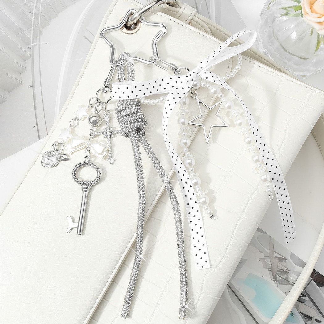 Keypus - Sparkly Cross and Comb Charm Keychain