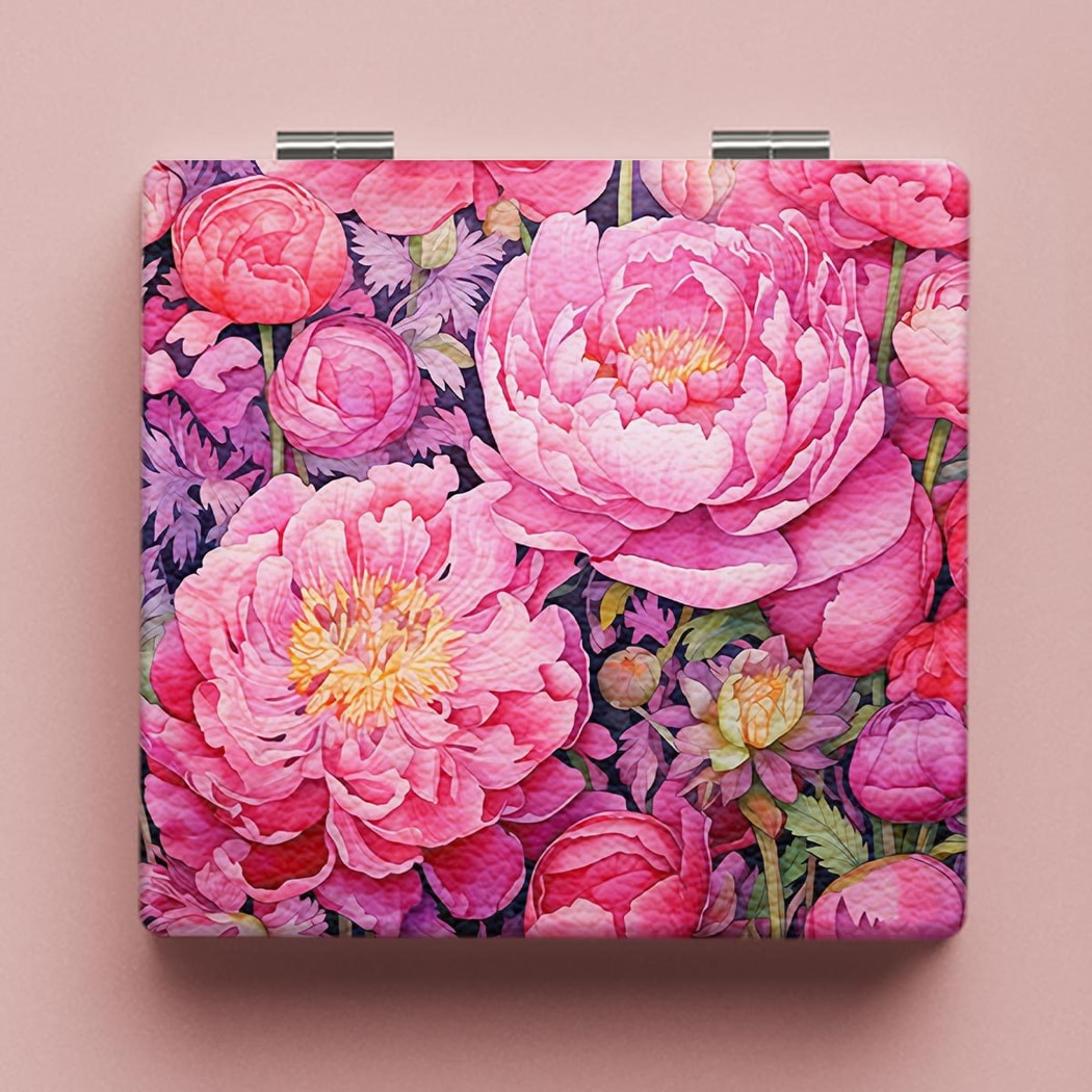 Mirroray - Portable Flower Pattern Folding Glass Mirror