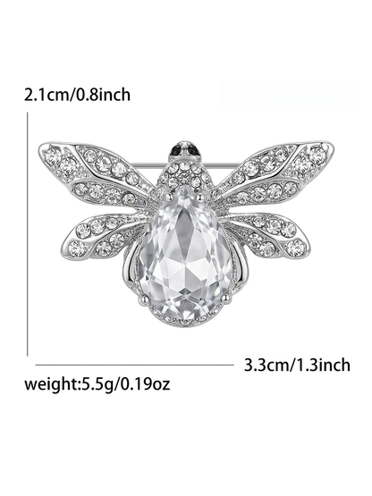 Brovia - Alloy Bee Accent Fashion Brooch Pin Accessory