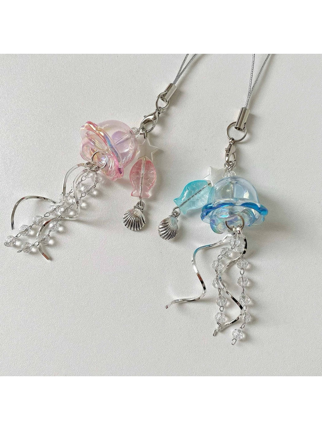Keypus - Clear Look Jellyfish Alloy Plastic Keychain