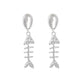 Earedge - Novelty Fish Skeleton Drop Dangle Earrings