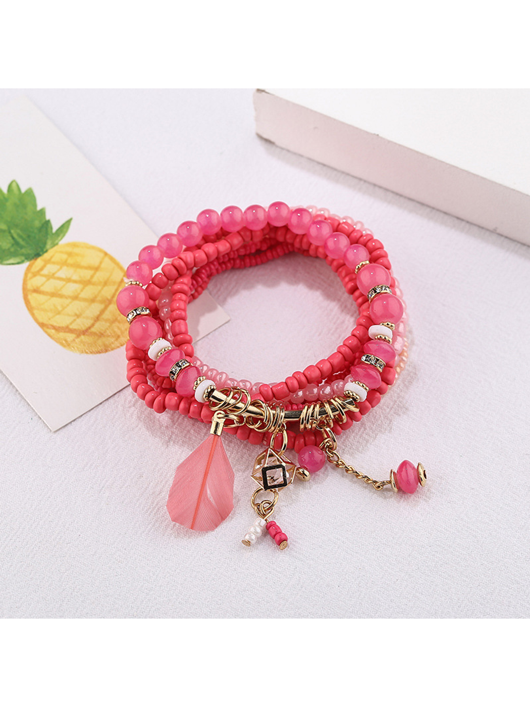 Lovra - Bohemian Multilayer Beaded Pendant Bracelet