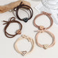 Gifty - Elastic Heart Detail Ponytail Polyester Hair Tie
