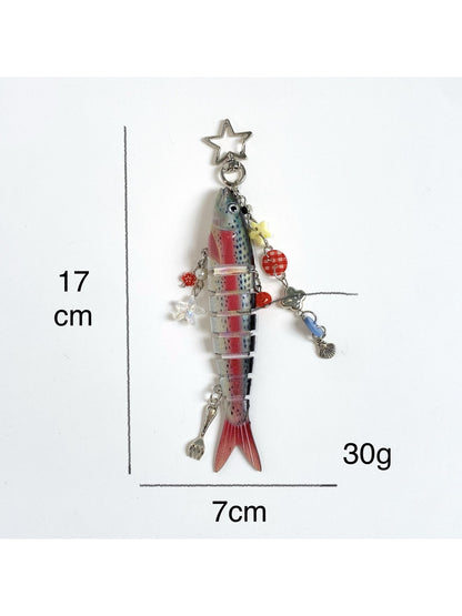 Keypus - Segmented Fish Bag Charm Keychain