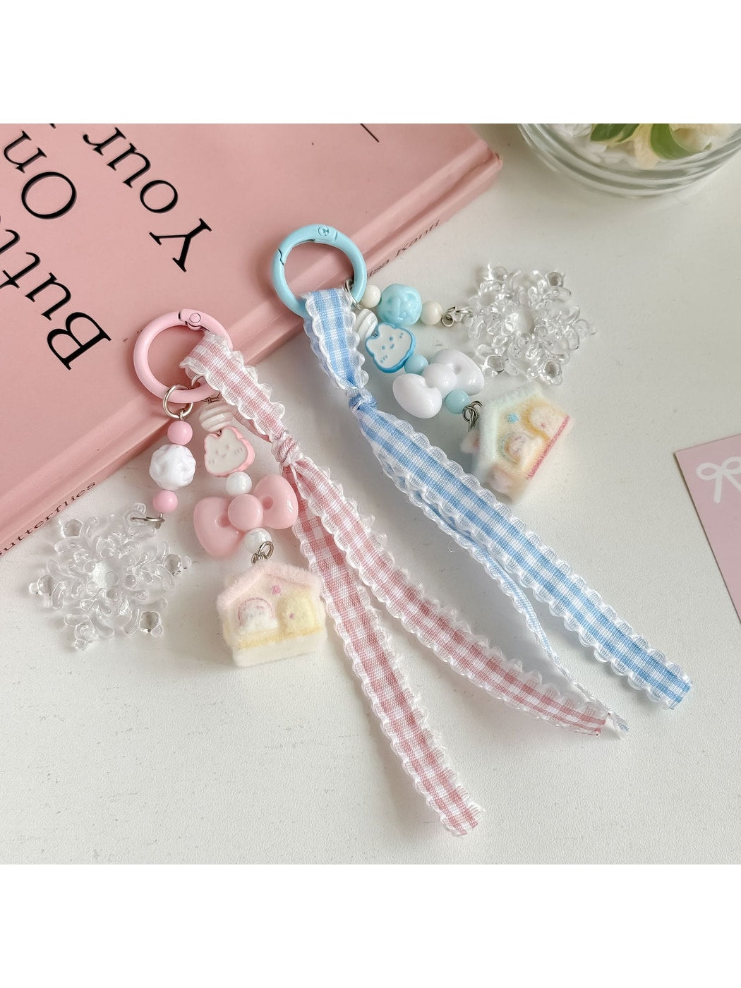 Keypus - Plaid Ribbon House Bag Pendant Keychain
