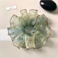 Side view of pastel ombre hair scrunchie highlighting elastic band inside