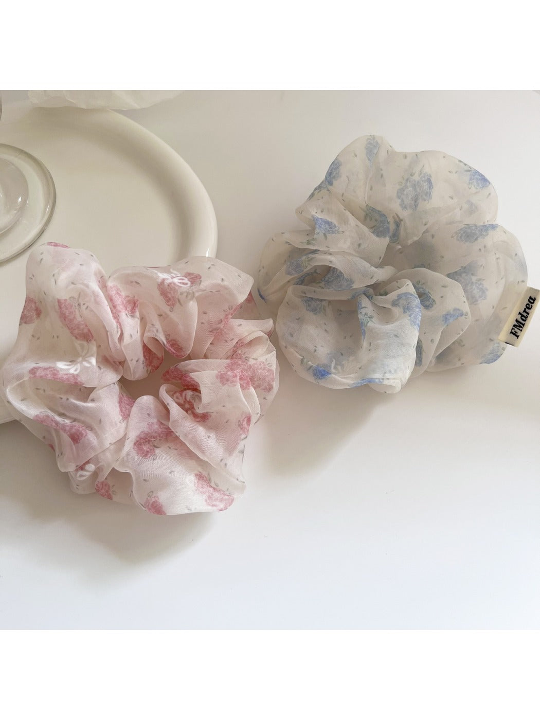 Gifty - Sweet Tulle Floral Print Bow Scrunchie