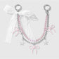 Keypus - Y2K Beaded Bow and Heart Keychain Bag Charm