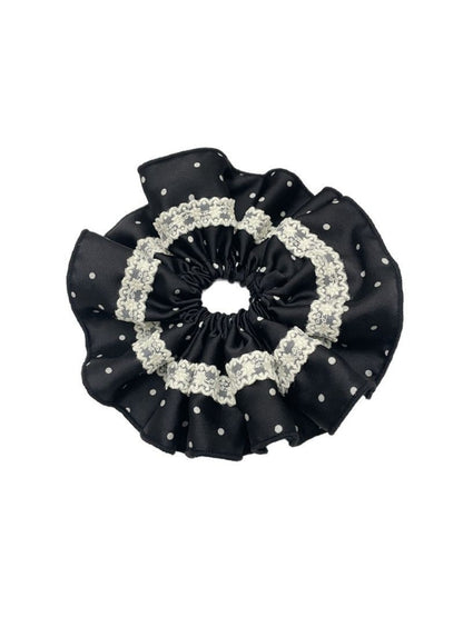 Gifty - Polka Dot Lace Satin Hair Loop