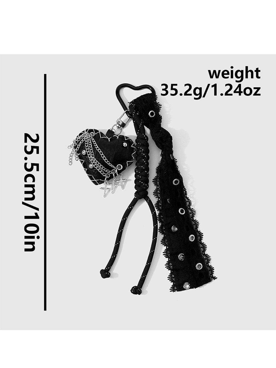 Keypus - Alloy PU Heart Pendant Detail Keychain