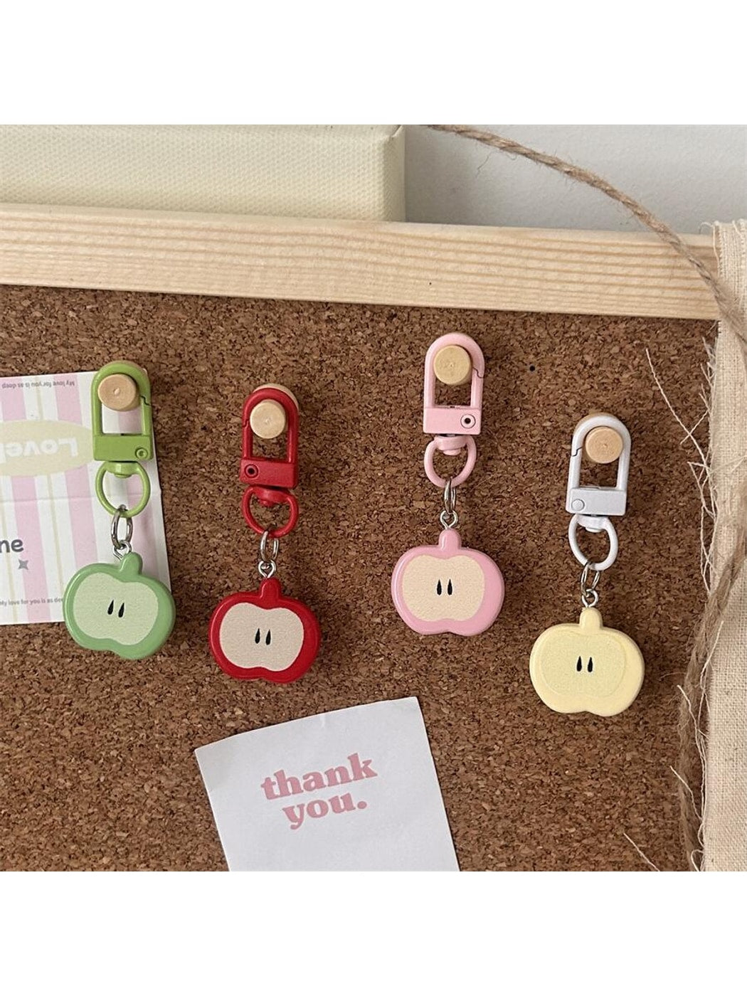 Keypus - Cute Half Apple Bag Charm Keychain Accessory