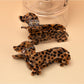 Beau Acetate Dachshund Hair Clip color options including Brown