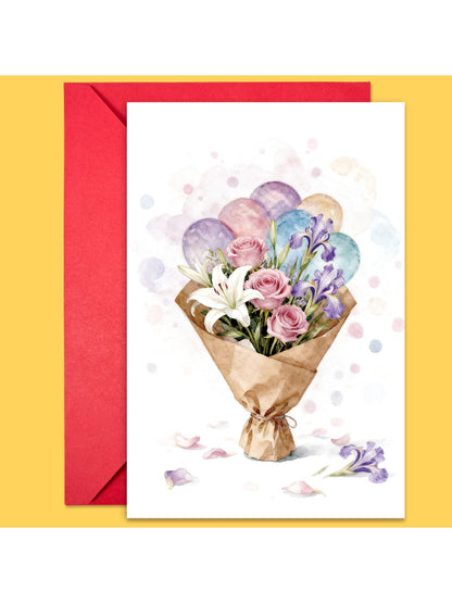 Carduria - Ethereal Flower Bouquet Greeting Card