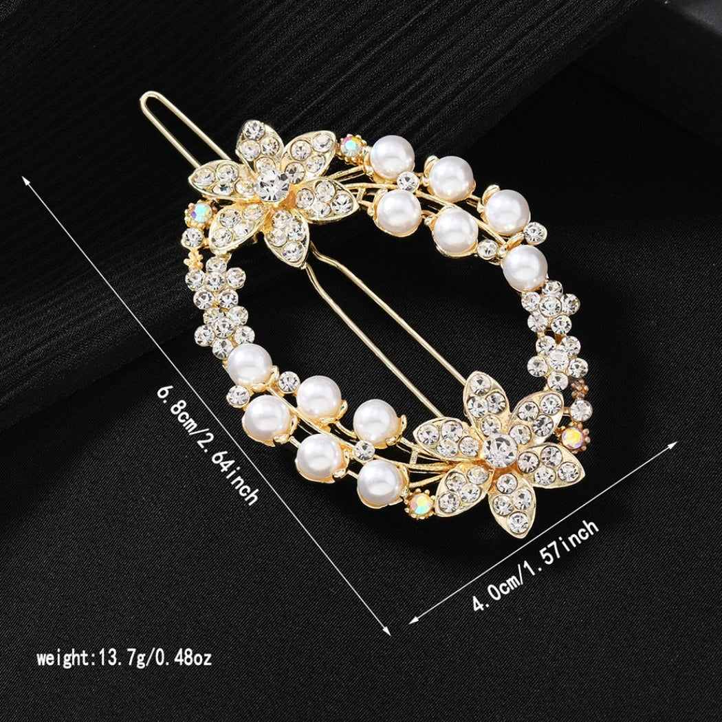 Beau - Twin-Flower Open-Oval Barrette